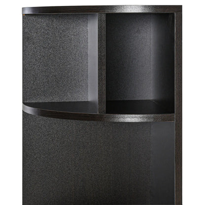 5-Tier Corner Bookcase, Storage Bookshelf, Open Compartments, Cabinet, Black Bookcases With Doors at Gallery Canada