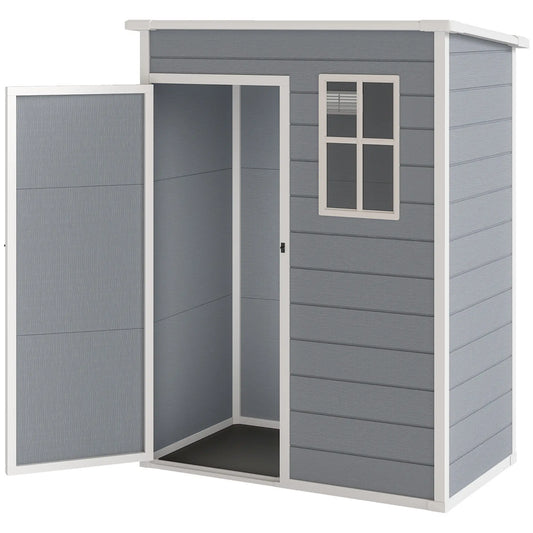 5 x 3FT Garden Shed, Outdoor Storage with Lockable Door, Window, Vent, Grey Sheds Grey at Gallery Canada