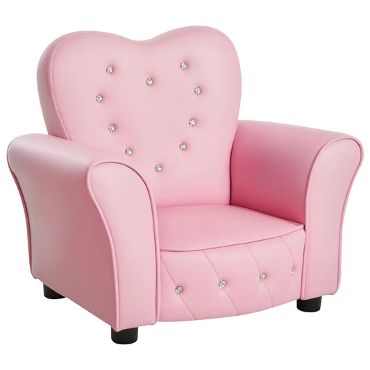 Kids Mini Princess Sofa, Toddler Chair, Upholstered Tufted Armchair, Pink Kids Chairs & Seating Pink at Gallery Canada