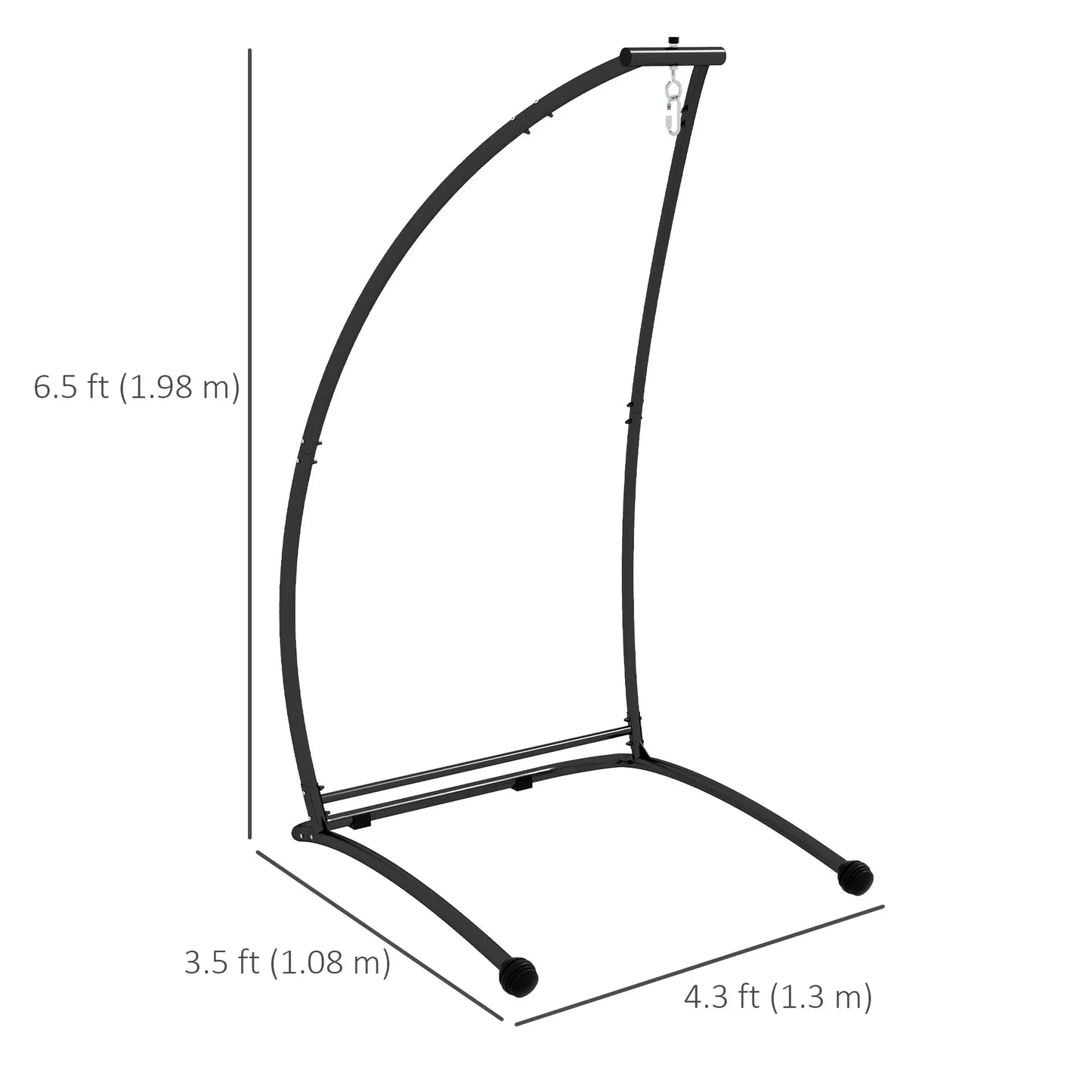 Hanging Hammock Chair Stand, C Shape Heavy Duty Metal Frame, Black Hammock Stands at Gallery Canada