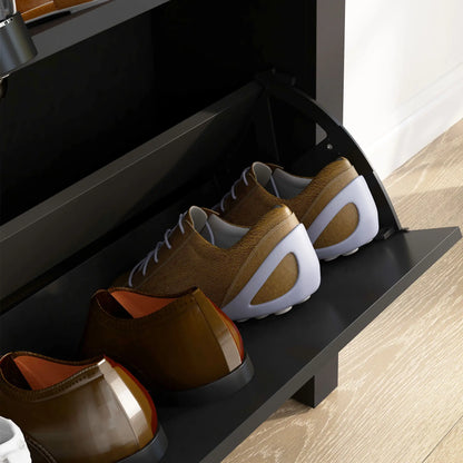 Shoe Cabinet, 2 Flip Drawers, Adjustable Shelves, 12 Pair, Black Shoe Storage Cabinets & Racks at Gallery Canada