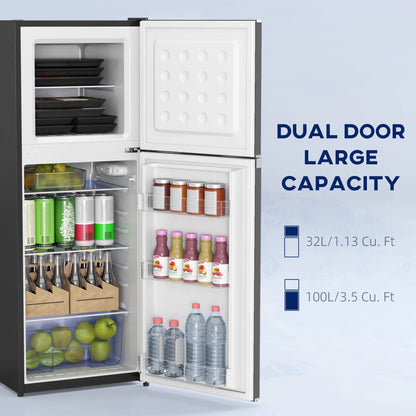 Double Door Mini Fridge, 4.6 Cu.Ft, Freezer, Thermostat, Black Small Kitchen Appliances at Gallery Canada
