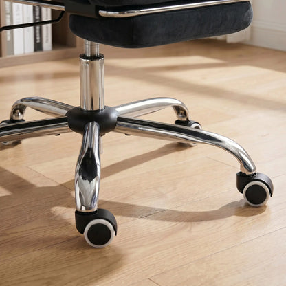 Ergonomic Office Gaming Chair With Foot Rest, Fabric, Black
