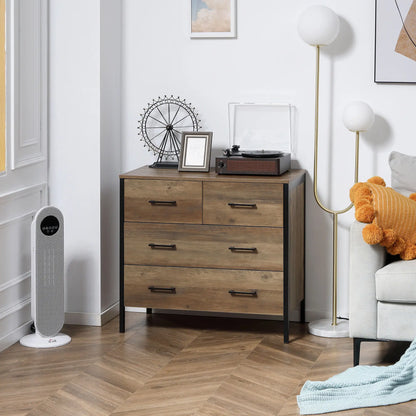 4 Drawer Dresser, Metal Frame, for Bedroom, Living Room, Brown Storage Cabinets at Gallery Canada