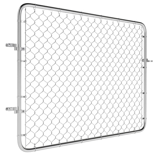 Galvanized Steel Garden Gate, Chain Link Fence Door, 47.2 x 70.9 in., Silver Garden Decor Silver at Gallery Canada
