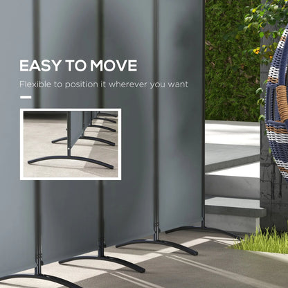 Folding Room Divider, Privacy Screen, 5.6FT Tall, Dark Grey Side Awnings at Gallery Canada