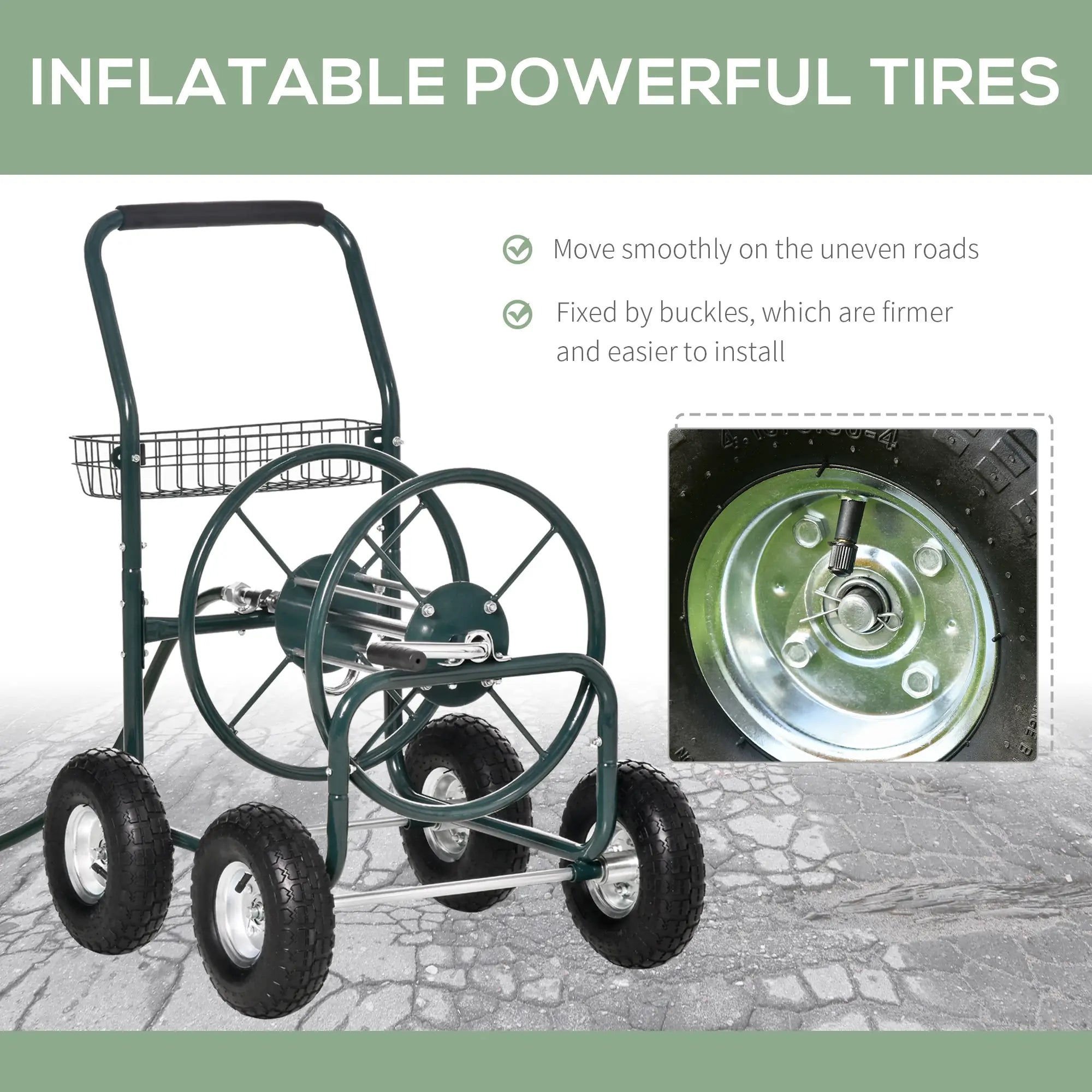 Portable Garden Hose Reel Cart, 4 Wheels, Storage Basket Folding Garden Carts at Gallery Canada