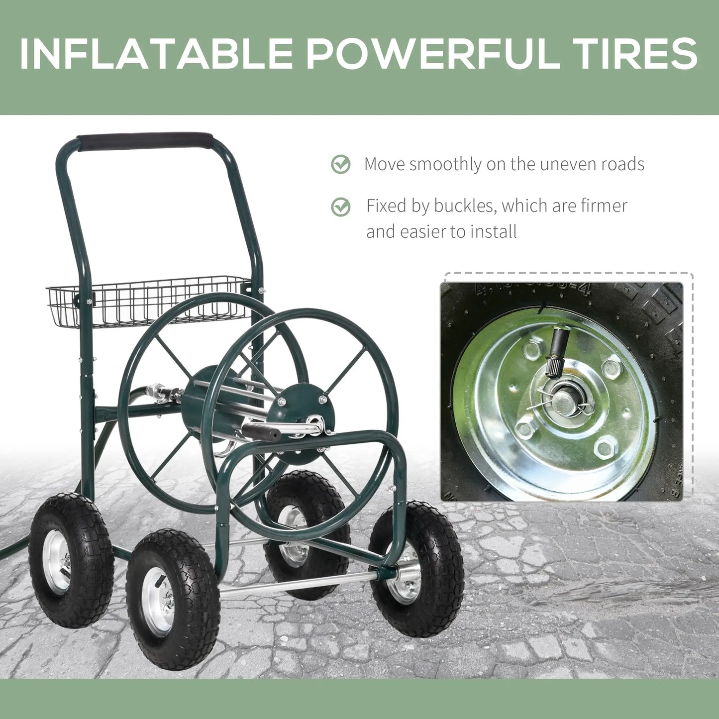Portable Garden Hose Reel Cart, 4 Wheels, Storage Basket Folding Garden Carts at Gallery Canada