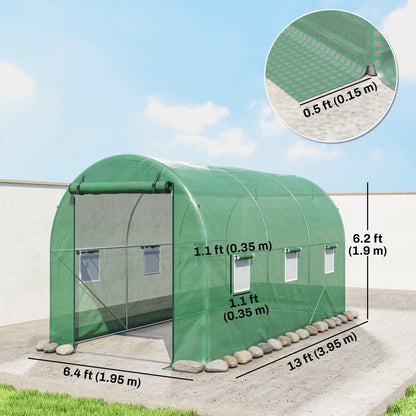 13' x 6' x 6' Walk-In Greenhouse, PE Cover, Green Walk In Greenhouses at Gallery Canada