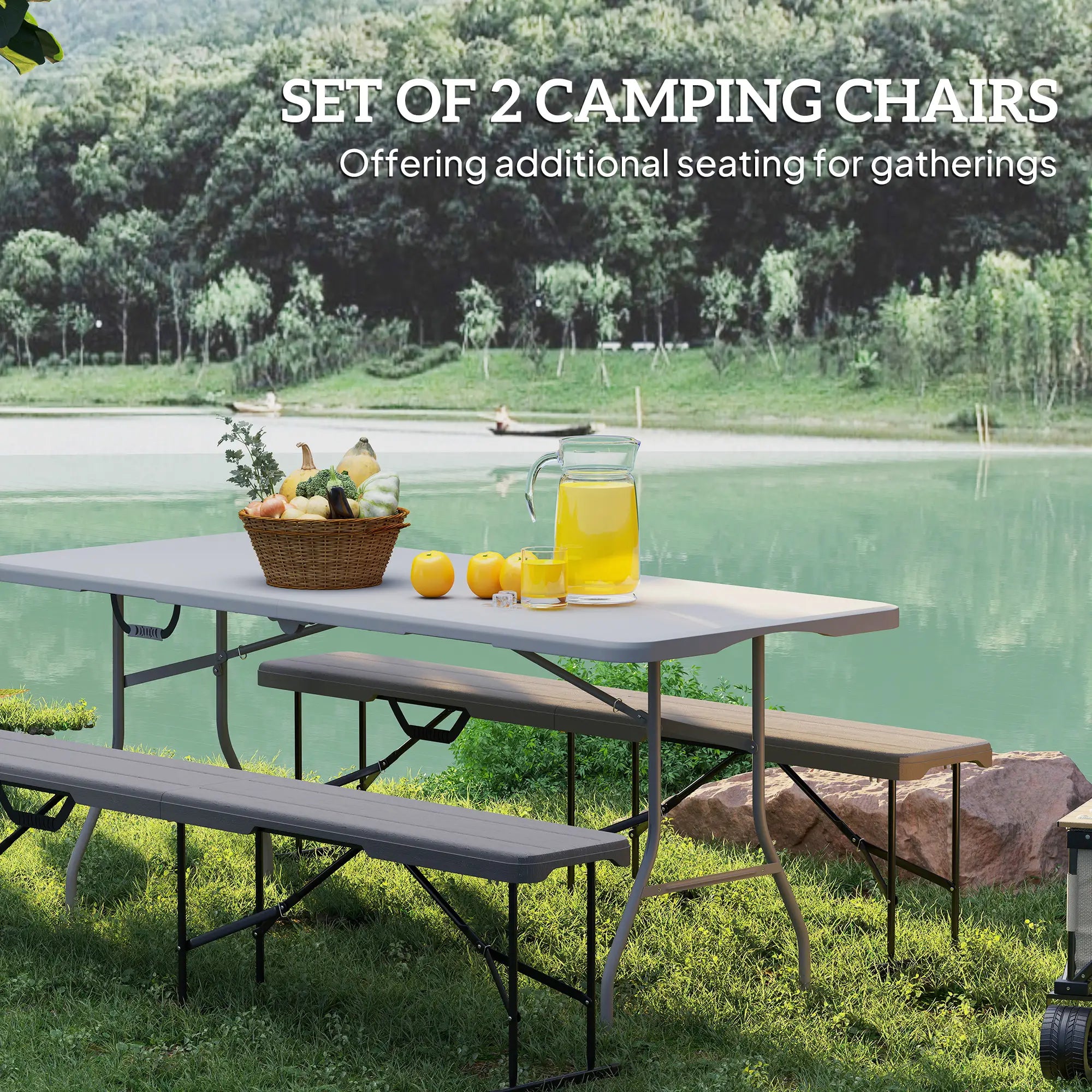 6 ft Plastic Bench Seat, Foldable, Portable, Distressed Brown, Brown Garden Accessories at Gallery Canada