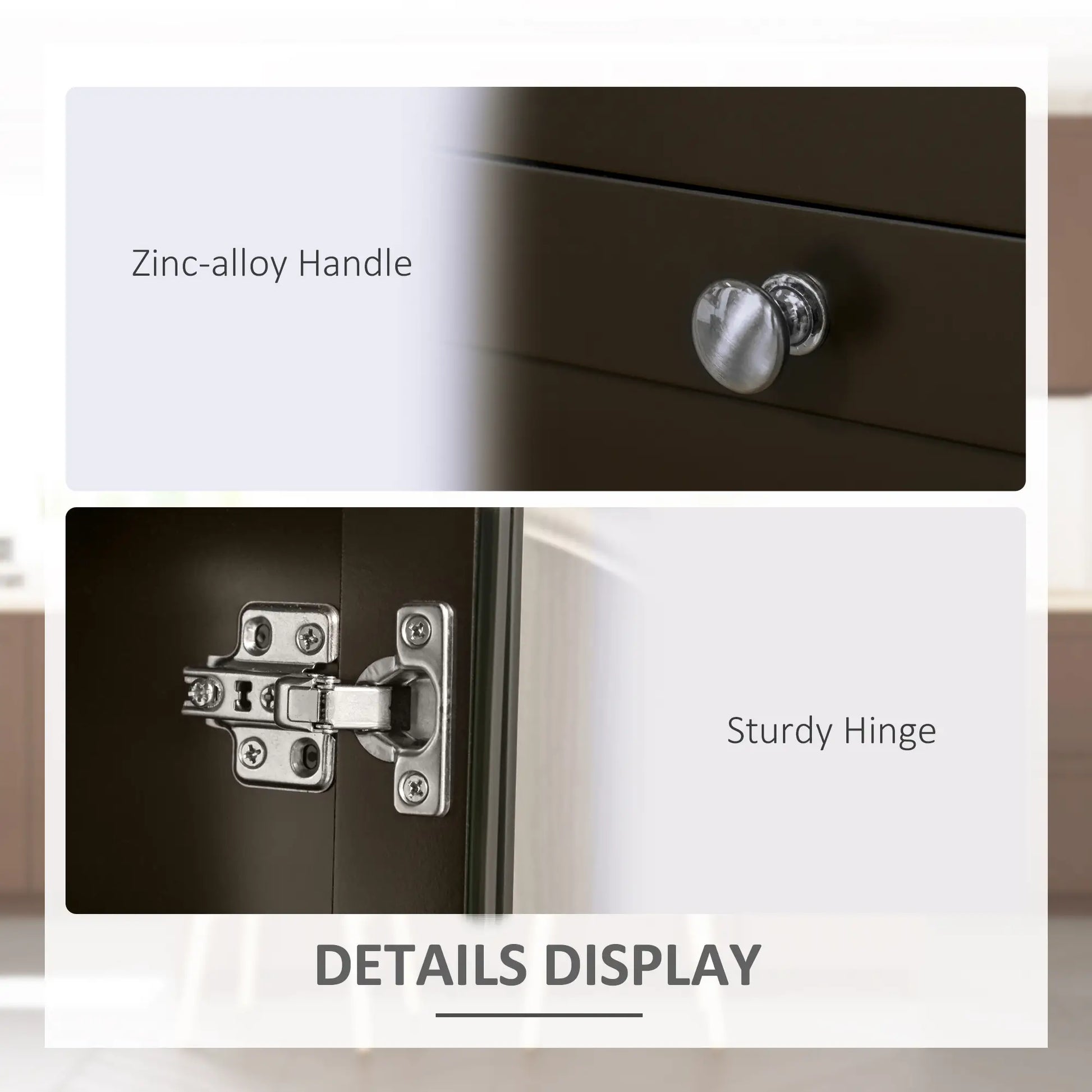 Buffet Cabinet Sideboard, 2 Drawers, 3 Storage Cabinets, Glass Doors, Dark Brown Bar Cabinets at Gallery Canada