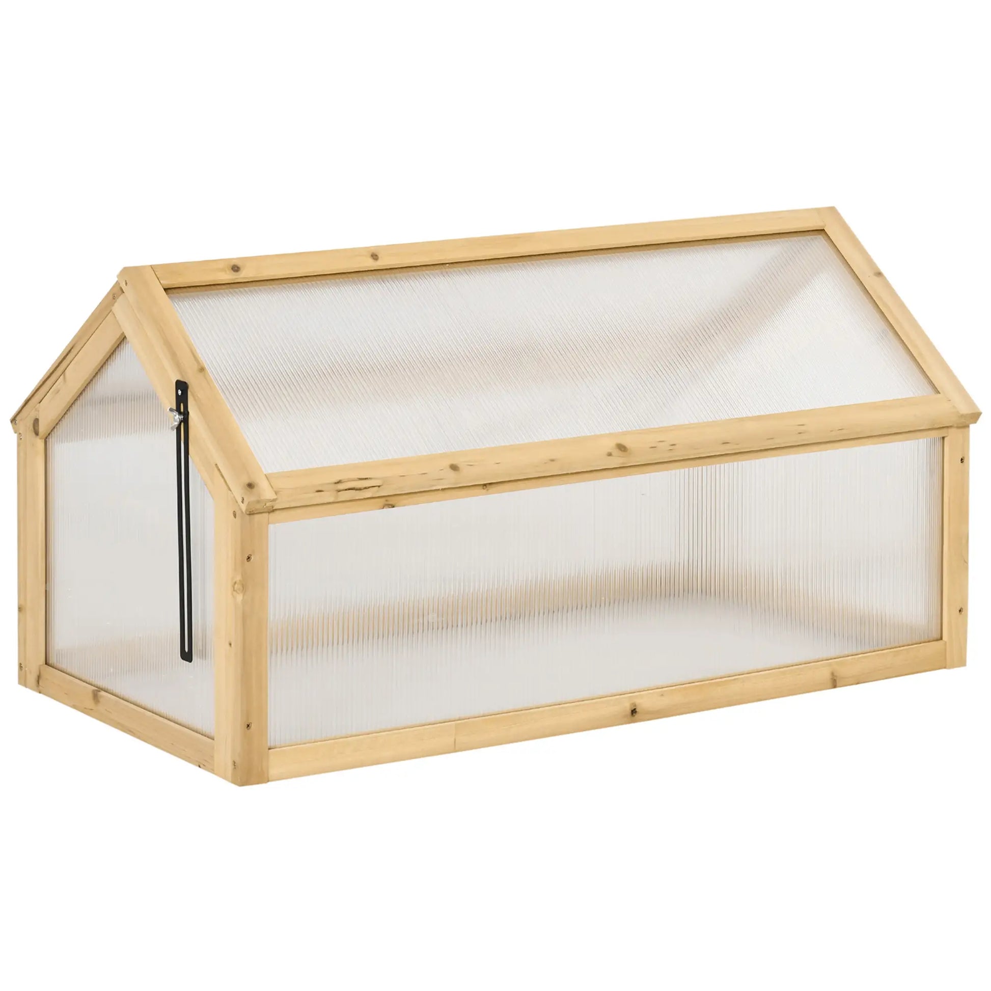 Portable Wooden Cold Frame Greenhouse, Openable Top, 35.5" x 20.5" x 19.5", Light Brown Cold Frame Greenhouses at Gallery Canada