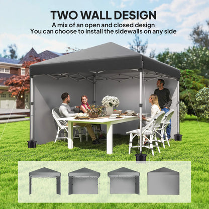 10' x 10' Pop Up Canopy, Sidewalls, Roller Bag, Adjustable, Dark Grey Pop Up Canopies at Gallery Canada