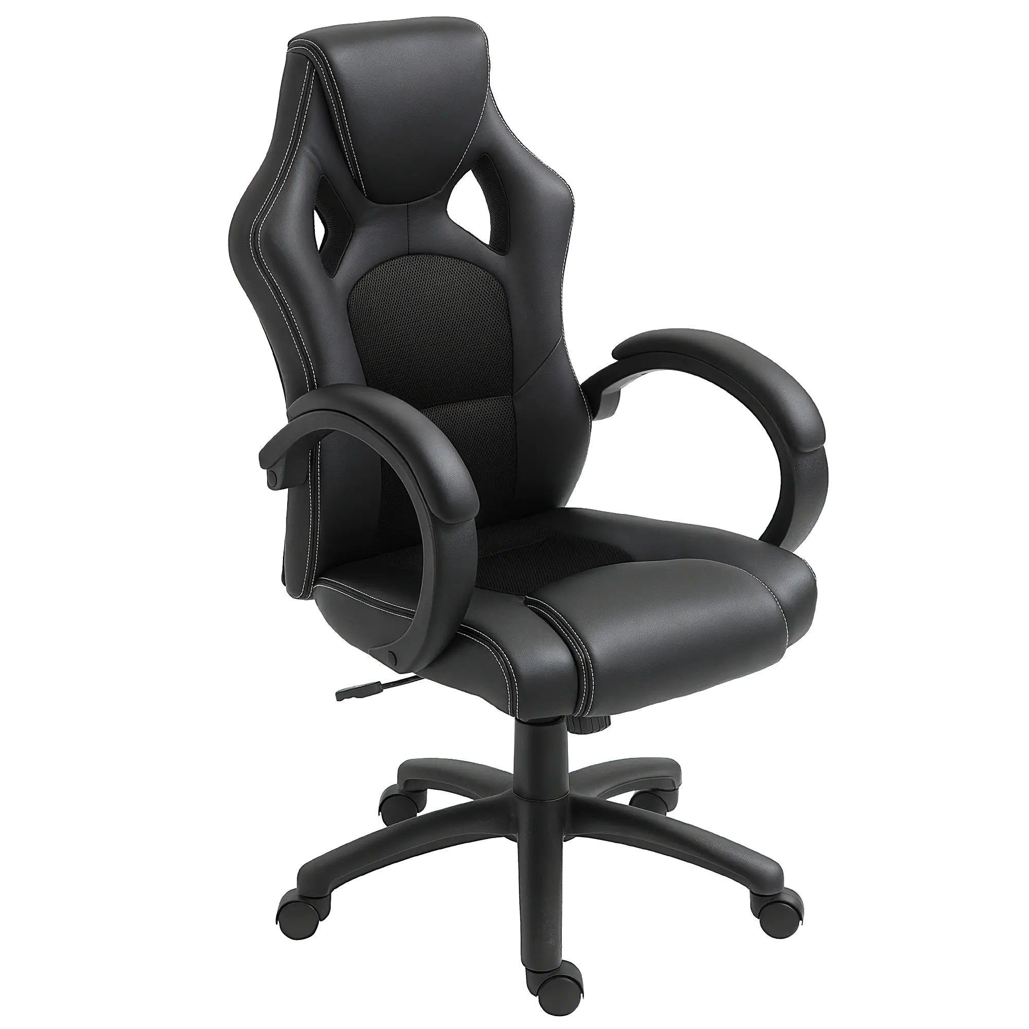Racing Gaming Chair, Swivel Wheels, Padded Headrest, Tilt, Black Executive & Manager Chairs Black at Gallery Canada