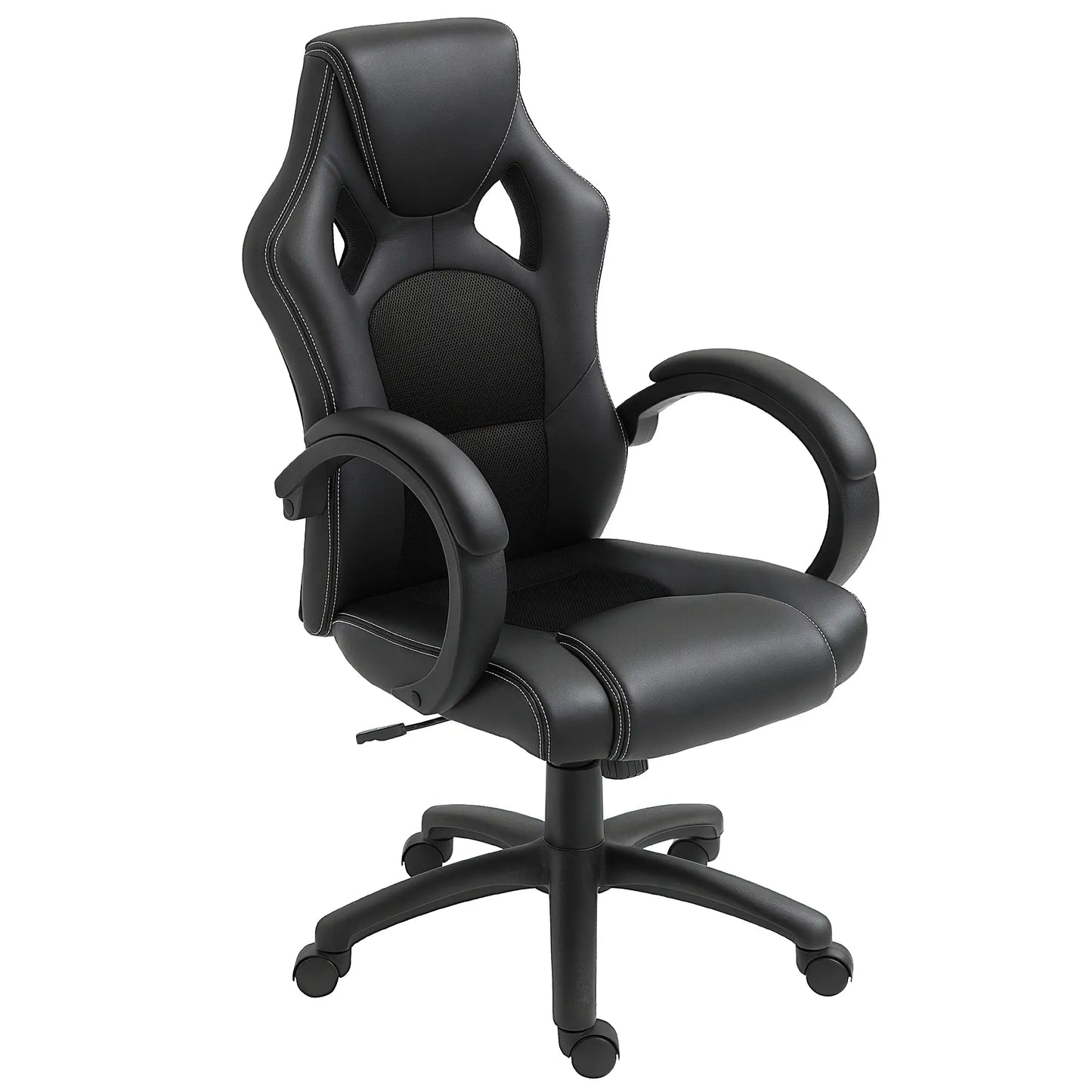 Racing Gaming Chair, Swivel Wheels, Padded Headrest, Tilt, Black Executive & Manager Chairs Black at Gallery Canada
