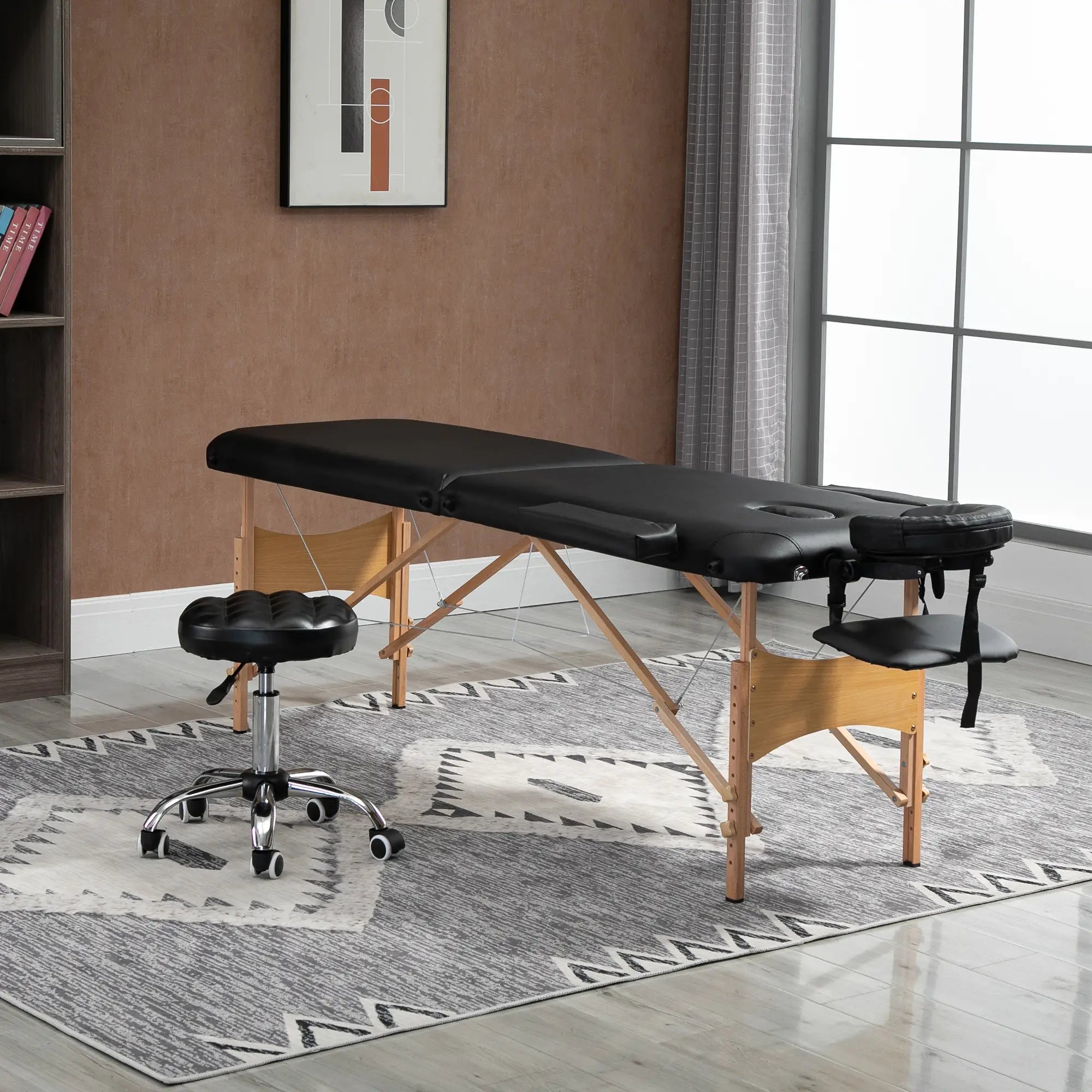 83 Inch Portable Folding Massage Table, Adjustable Salon Spa Bed, Black Portable Massage Tables at Gallery Canada