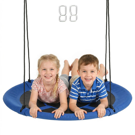43.25" Saucer Swing, Adjustable Rope Seat, Indoor Outdoor, Blue Gym Sets & Swings Blue, Black at Gallery Canada