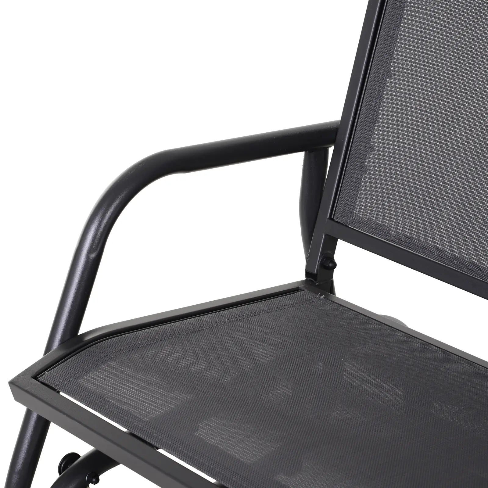 Double Glider Steel Sling Fabric Swing Chair, Heavy-Duty, Grey Outdoor Gliders at Gallery Canada