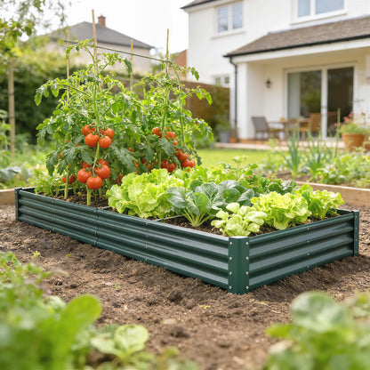 12 x 4 x 1ft Galvanized Raised Garden Bed, Reinforced Outdoor Planter Box, Green Galvanized Planter Boxes at Gallery Canada