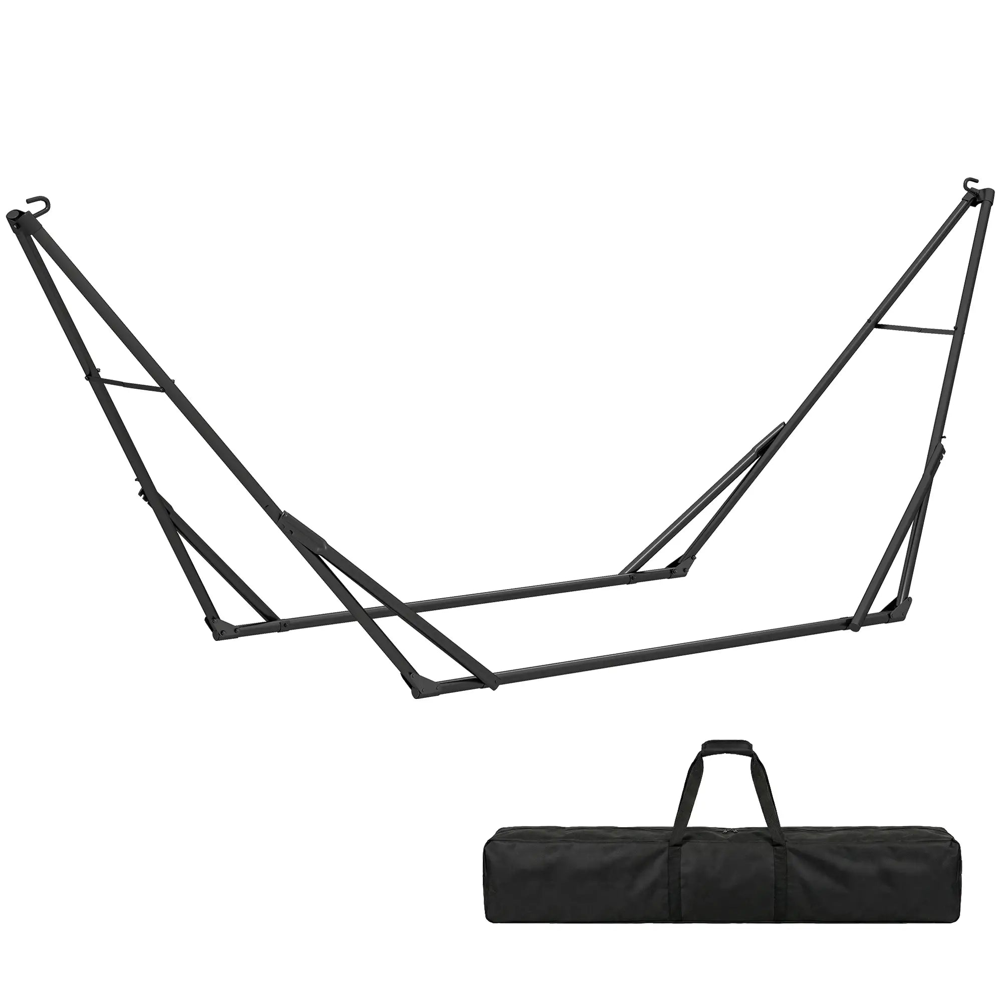 9.5ft Portable Adjustable Foldable Steel Hammock Stand, Black Hammock Stands at Gallery Canada