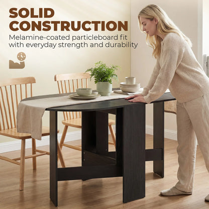 Oval Folding Dining Table, Drop Leaf Kitchen Table, Black Dining Tables at Gallery Canada