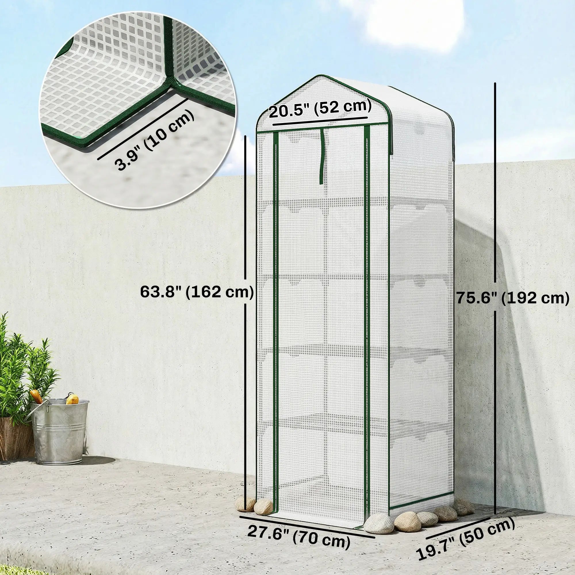 Mini Greenhouse With Screen Roof, 27.6