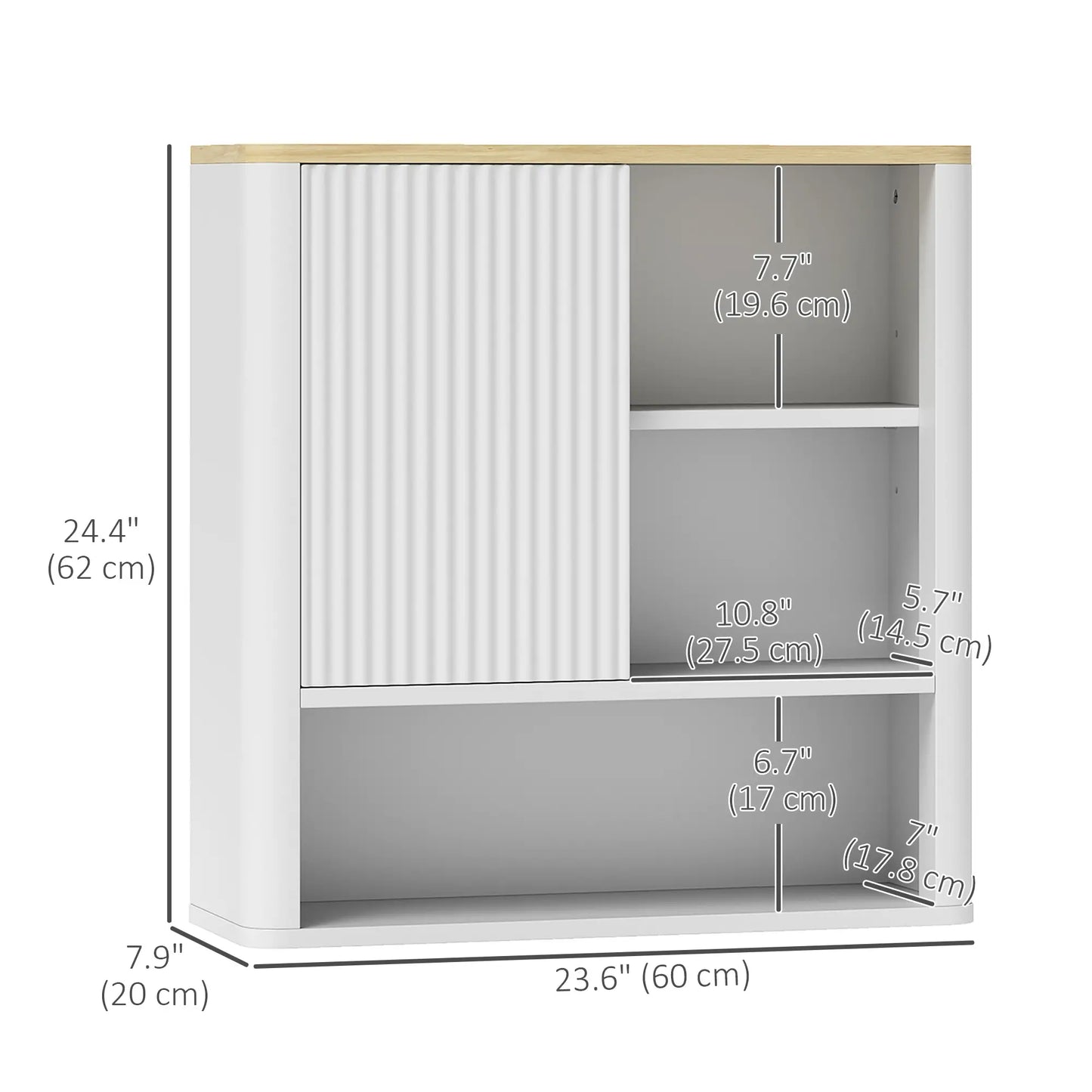 Bathroom Wall Cabinet, Medicine Cabinet with Adjustable Shelves, White Bathroom Cabinets at Gallery Canada