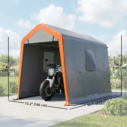 6' x 8' Portable Storage Shed Tent, Waterproof Motorcycle Bike Tent, Light Grey Car Shelters at Gallery Canada