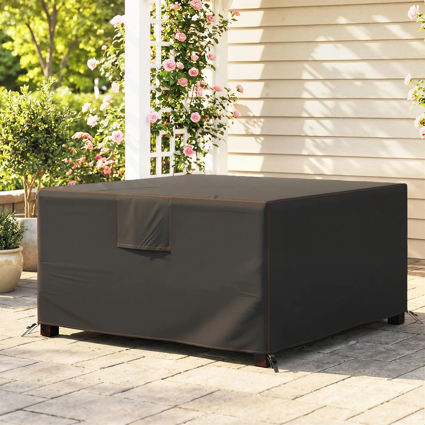 Waterproof Heavy Duty Patio Furniture Cover, 55.1" x 55.1" x 28.1", Black Patio Furniture Covers at Gallery Canada