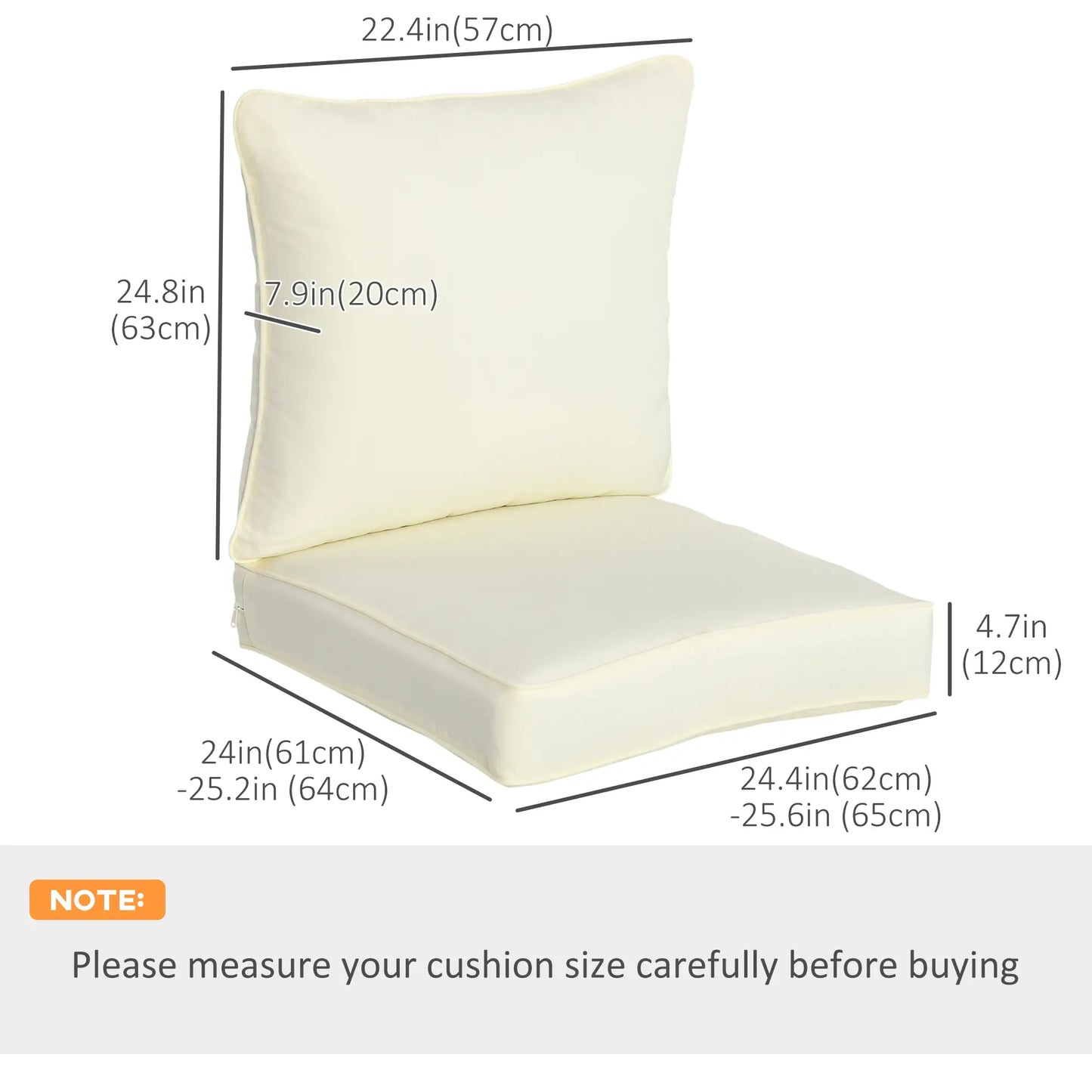 Patio Chair Cushions, Thick Deep Seat with Back Cushion, Cream White Patio Chair Cushions at Gallery Canada