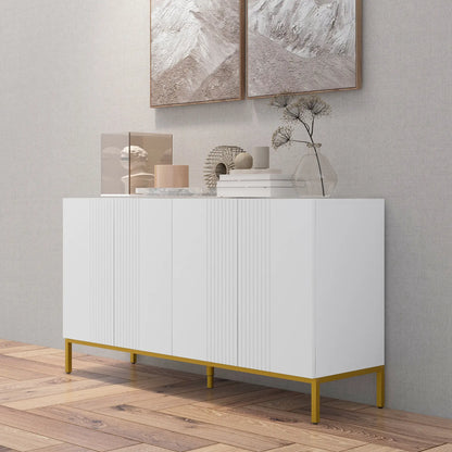 Sideboard Storage Cabinet, Adjustable Shelves, Soft-Close Doors, White Kitchen Pantry Cabinets at Gallery Canada