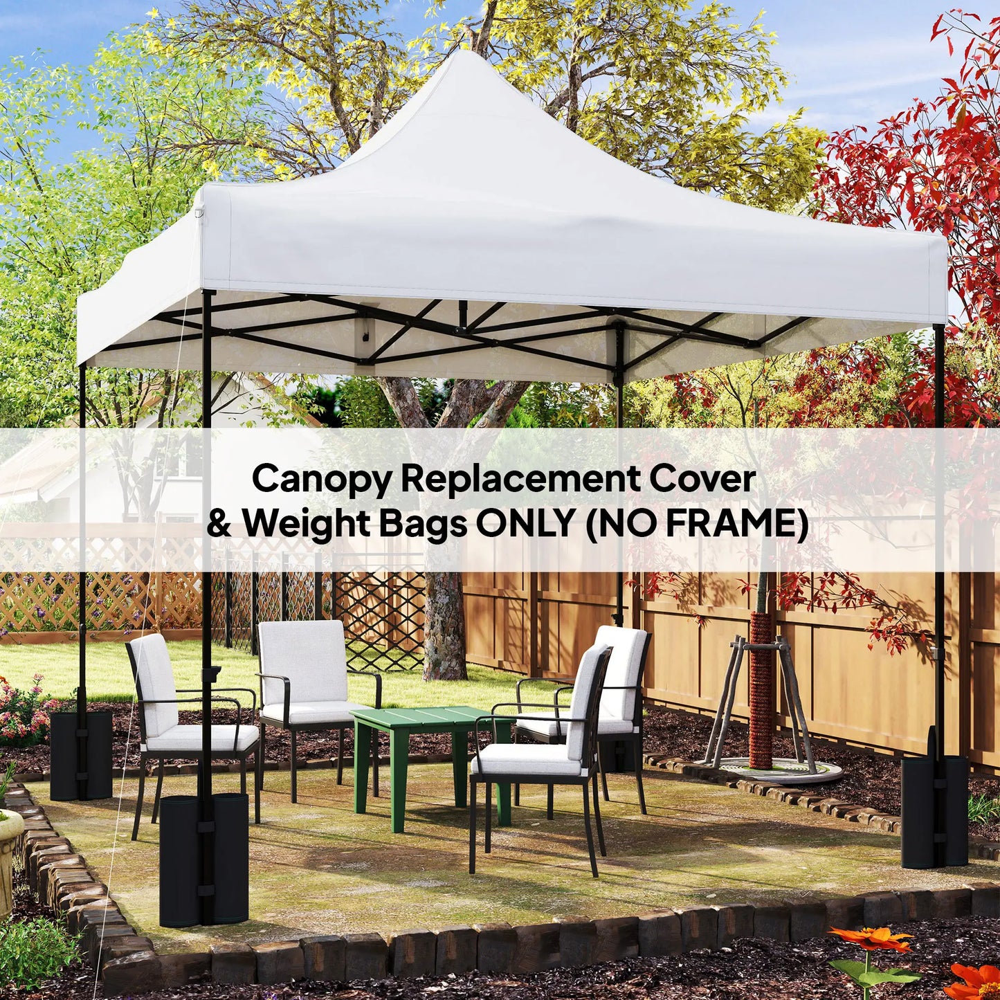 10' x 10' Replacement Canopy Top, Pop Up Tent, UPF50+, White