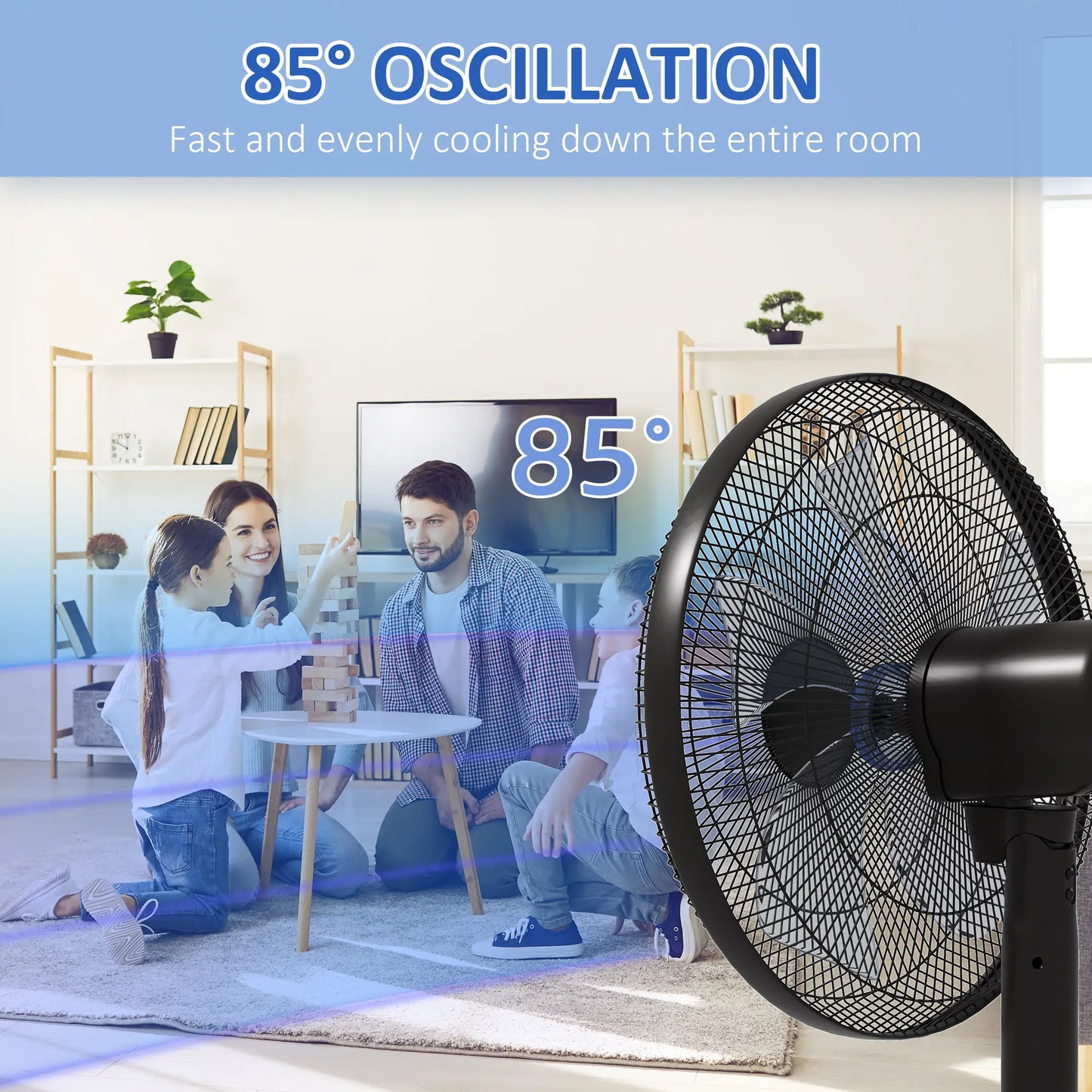 Floor Standing Fan with Remote, Oscillating, LED Screen, Black Stand Fans at Gallery Canada