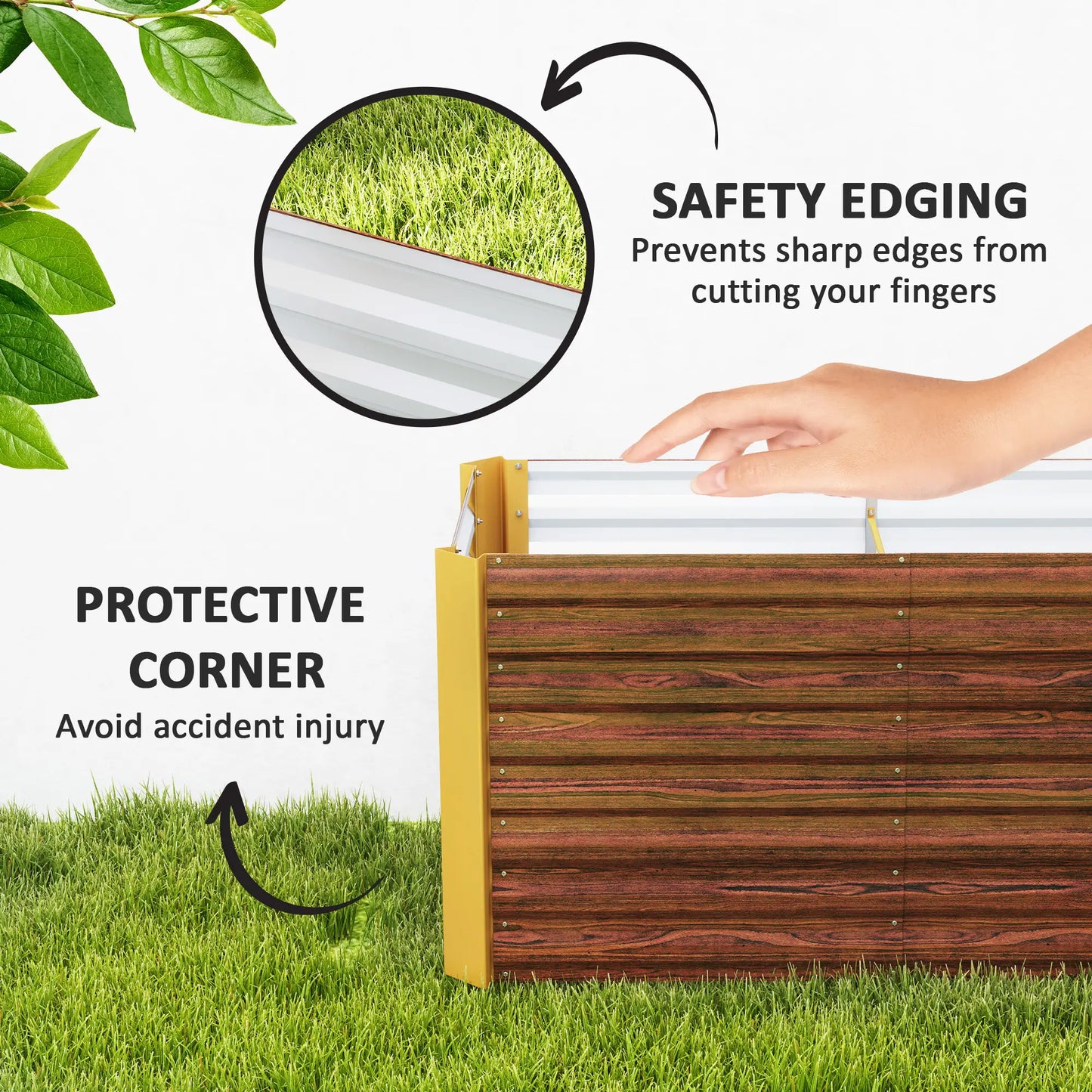 Set of 2 Galvanized Metal Planters, 4' x 2' x 2', Distressed Dark Brown, Dark Brown Raised Garden Beds at Gallery Canada