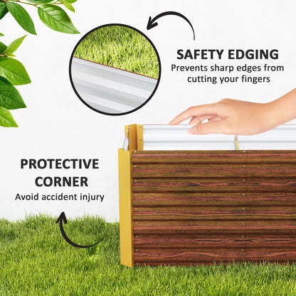 Set of 2 Galvanized Metal Planters, 4' x 2' x 2', Distressed Dark Brown, Dark Brown Raised Garden Beds at Gallery Canada