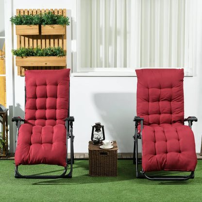 Folding Garden Chairs Set of 2, Reclining Zero Gravity, Wine Red Lounger Chairs at Gallery Canada