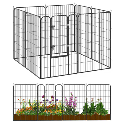 8 Panel Pet Playpen, Heavy Duty Metal, Foldable, Indoor Outdoor, 47"H Houses, Kennels & Pens at Gallery Canada