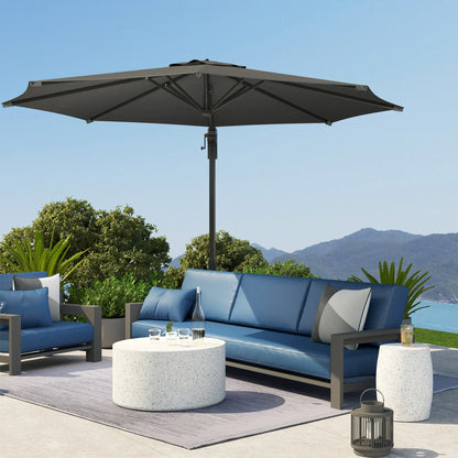 10' Offset Patio Umbrella, Aluminum Pole, 360° Rotation, Grey Offset Cantilever Umbrellas at Gallery Canada