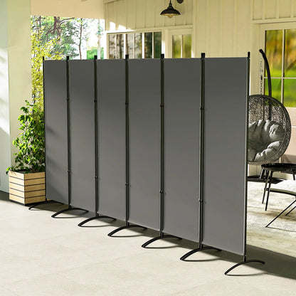 6 Panel Folding Room Divider, UV30+ Privacy Screen, Dark Grey Side Awnings at Gallery Canada