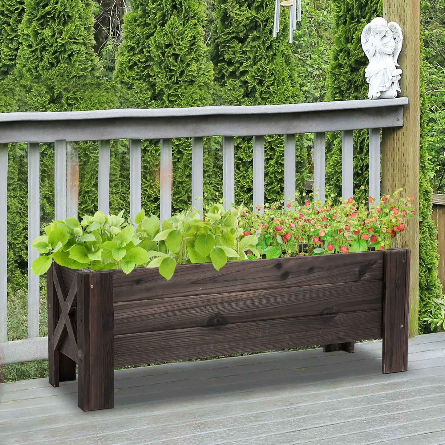 3.3 x 1.2 x 1.2 ft Raised Garden Bed, Carbonized Elevated Garden Beds at Gallery Canada