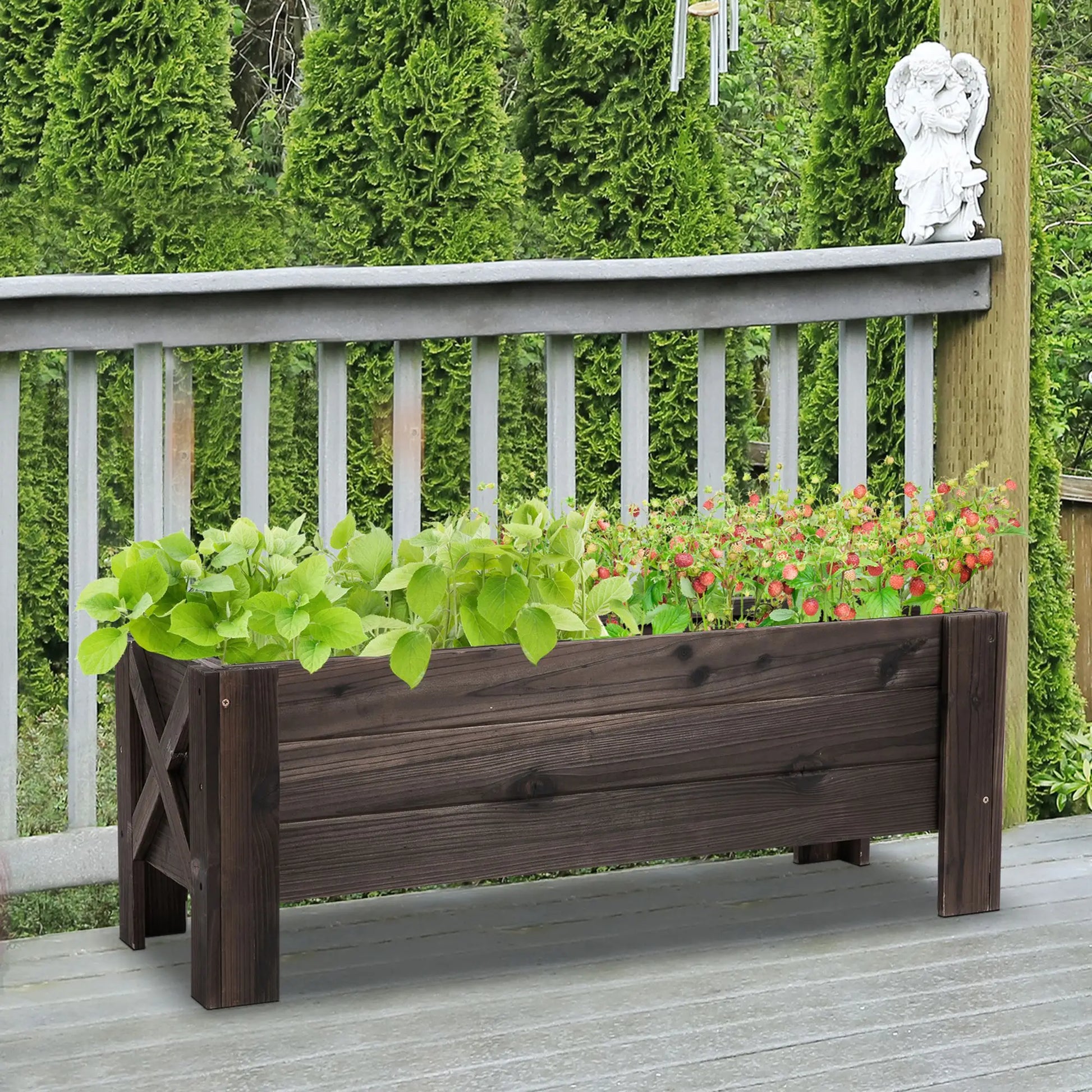3.3 x 1.2 x 1.2 ft Raised Garden Bed, Carbonized Elevated Garden Beds at Gallery Canada