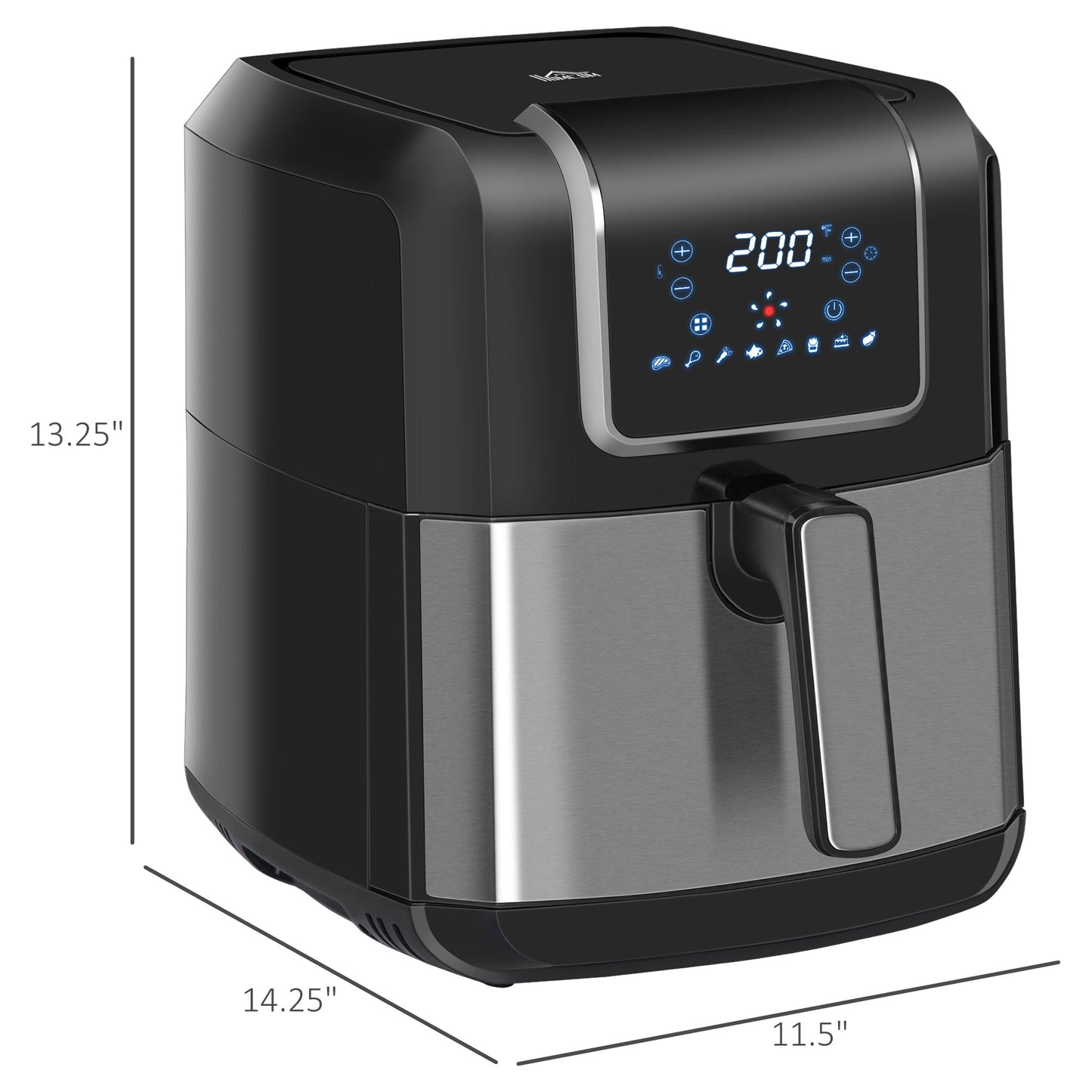 Air Fryer, 1700W 6.9 Quart Air Fryers Oven with Digital Display, 360° Air Circulation, Adjustable Temperature, Timer, Nonstick Basket for Oil Less or Low Fat Cooking, Black at Gallery Canada