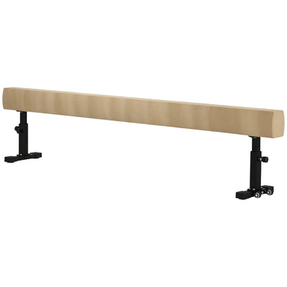 7.5ft Adjustable Balance Beam, Gymnastics Equipment with Wheels, for Training Aerobic Equipment Brown at Gallery Canada