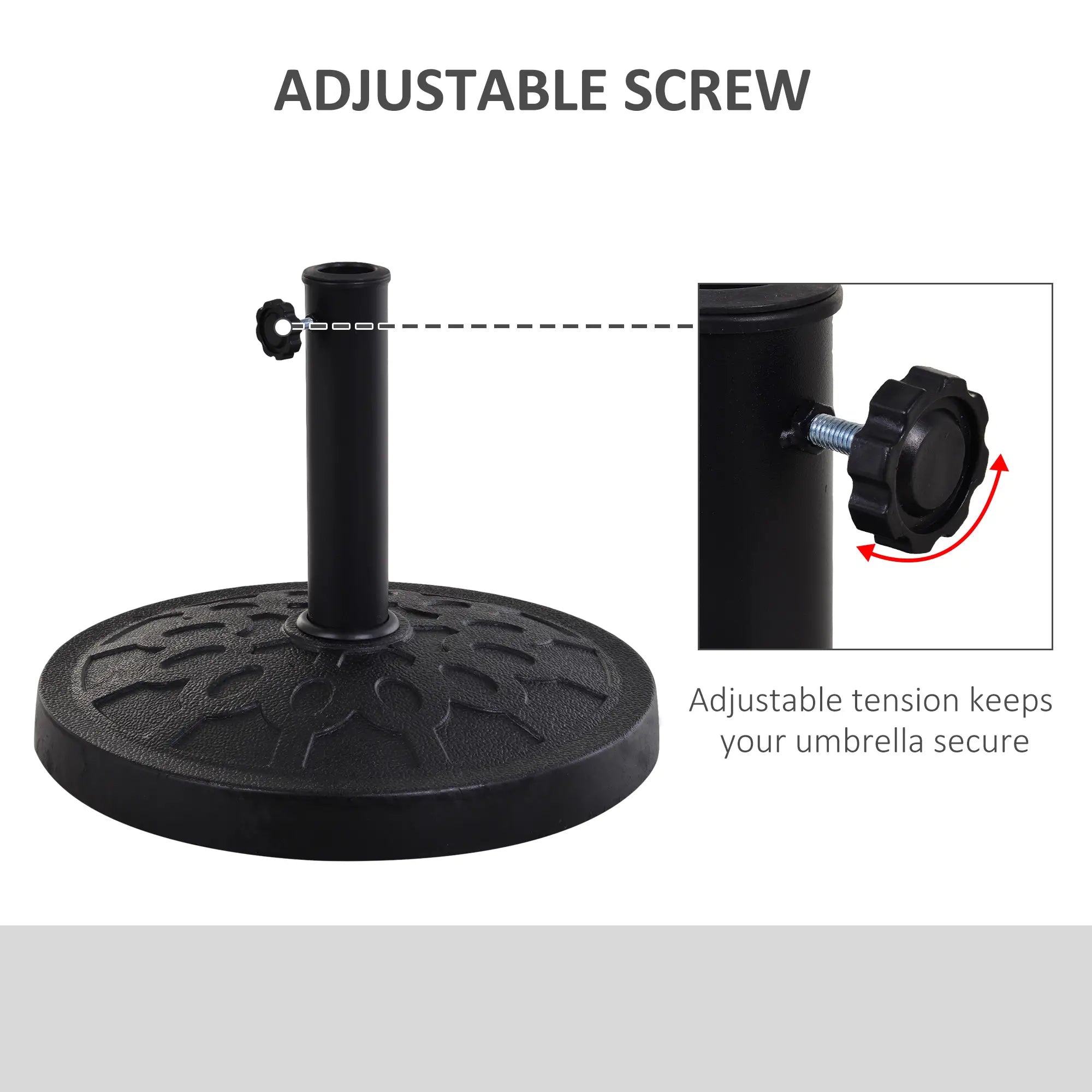29 lbs Resin Round Patio Umbrella Stand, Black Umbrella Bases at Gallery Canada