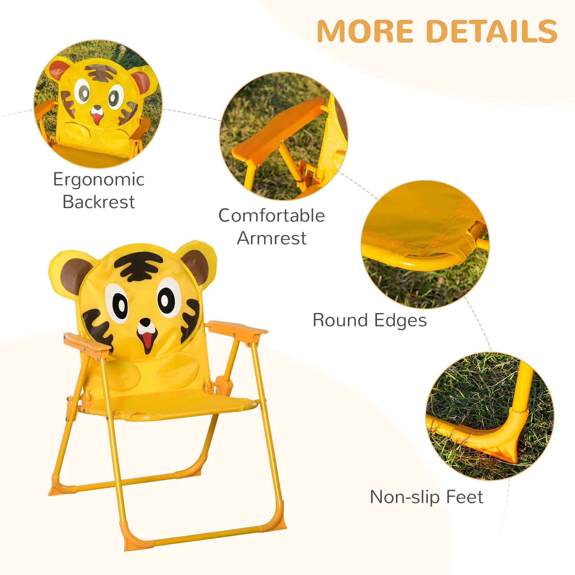 Kids Folding Picnic Table Chair Set with Adjustable Umbrella, Yellow Kids Outdoor Furniture at Gallery Canada