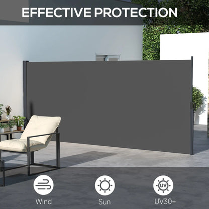 13' x 6' Retractable Side Awning, Outdoor Privacy Screen, Dark Grey Side Awnings at Gallery Canada