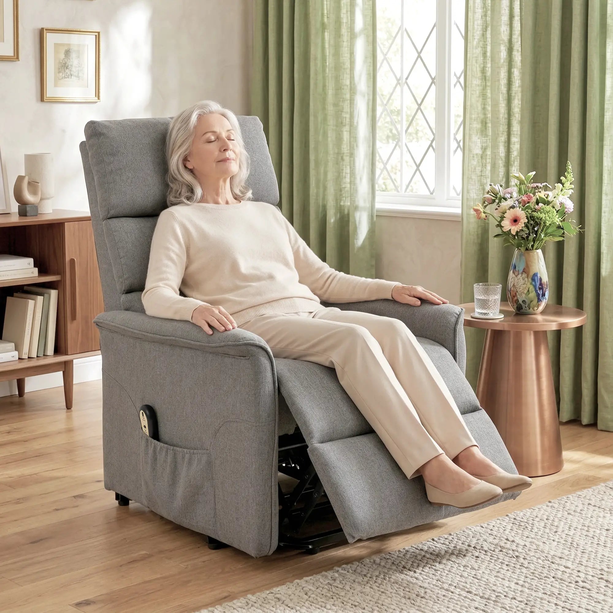 Lift Chair Recliner With Remote Control, Dark Grey Electric Power Lift Chairs at Gallery Canada