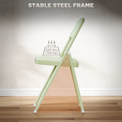 4 Pack Folding Chairs, Padded Velvet Seats, Steel Frame, Green Patio Chairs at Gallery Canada