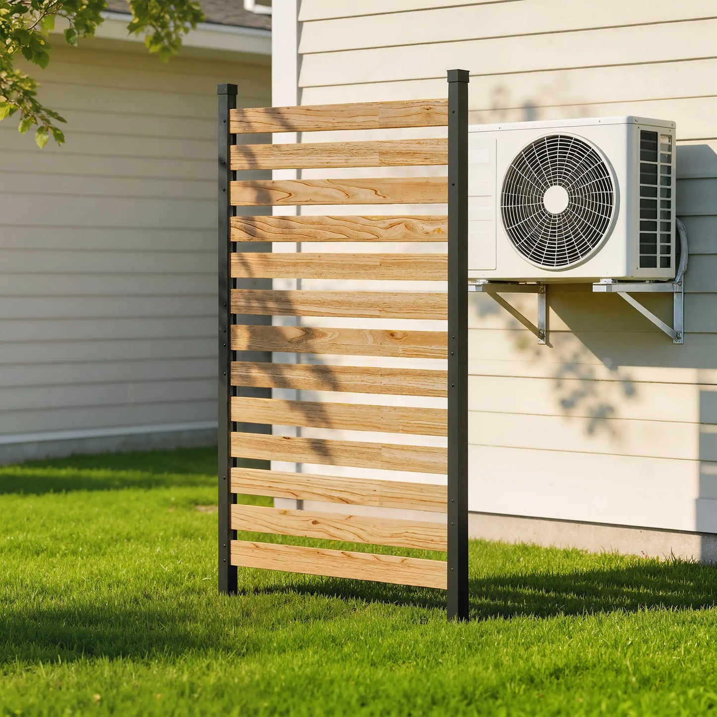 38" x 76" Privacy Screen Panel, Fir Wood Planks, Aluminum Posts, Hide Trash Cans Side Awnings at Gallery Canada