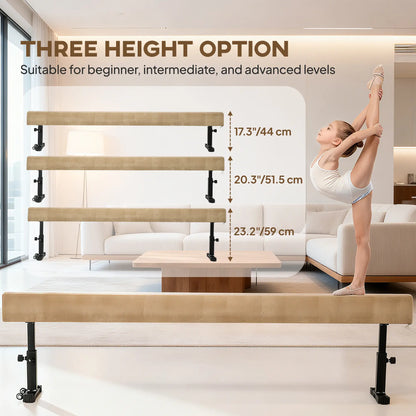 7.5ft Adjustable Balance Beam, Gymnastics Equipment with Wheels, for Training Aerobic Equipment at Gallery Canada